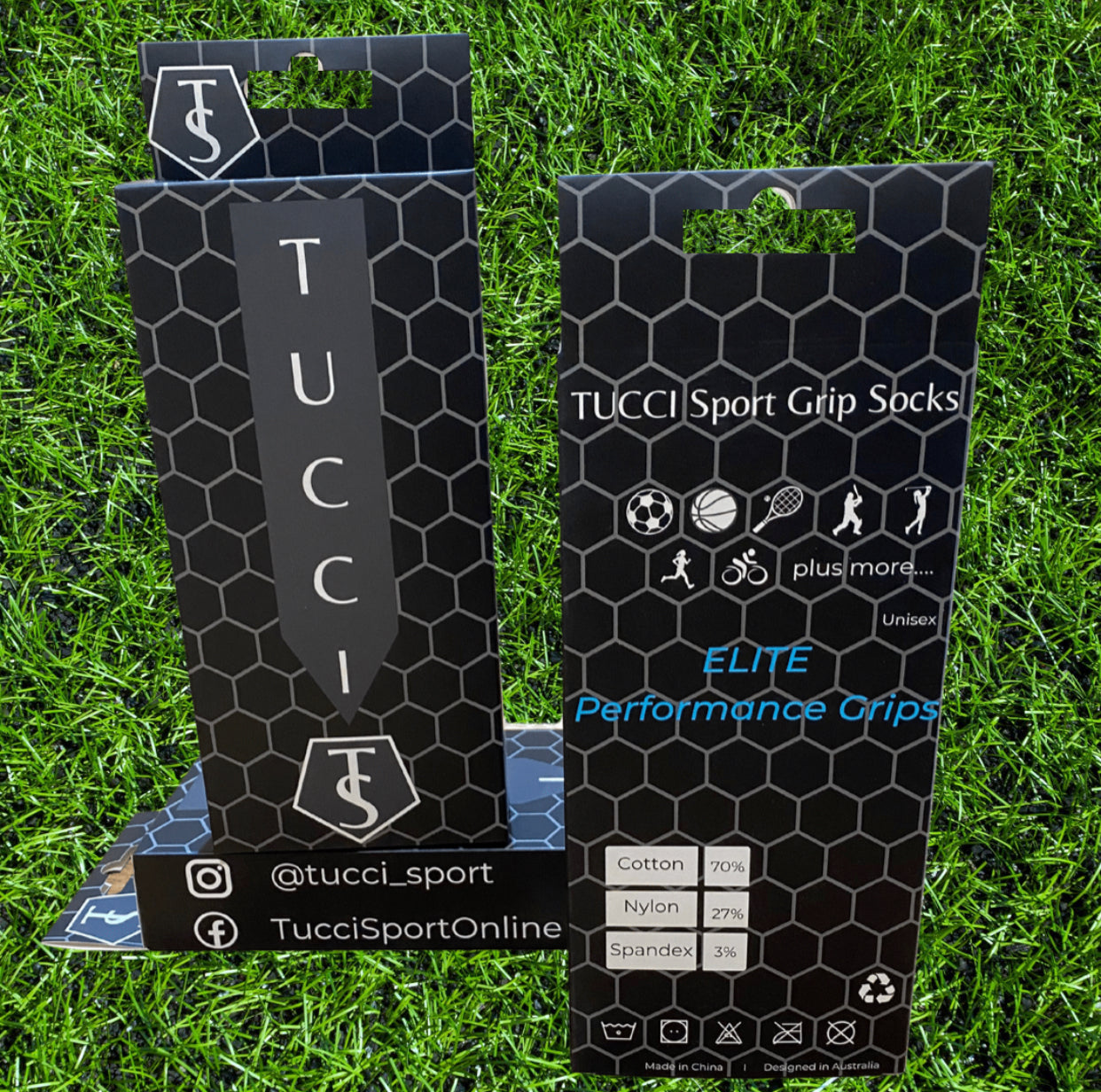 Tucci Grip Socks - White Crew